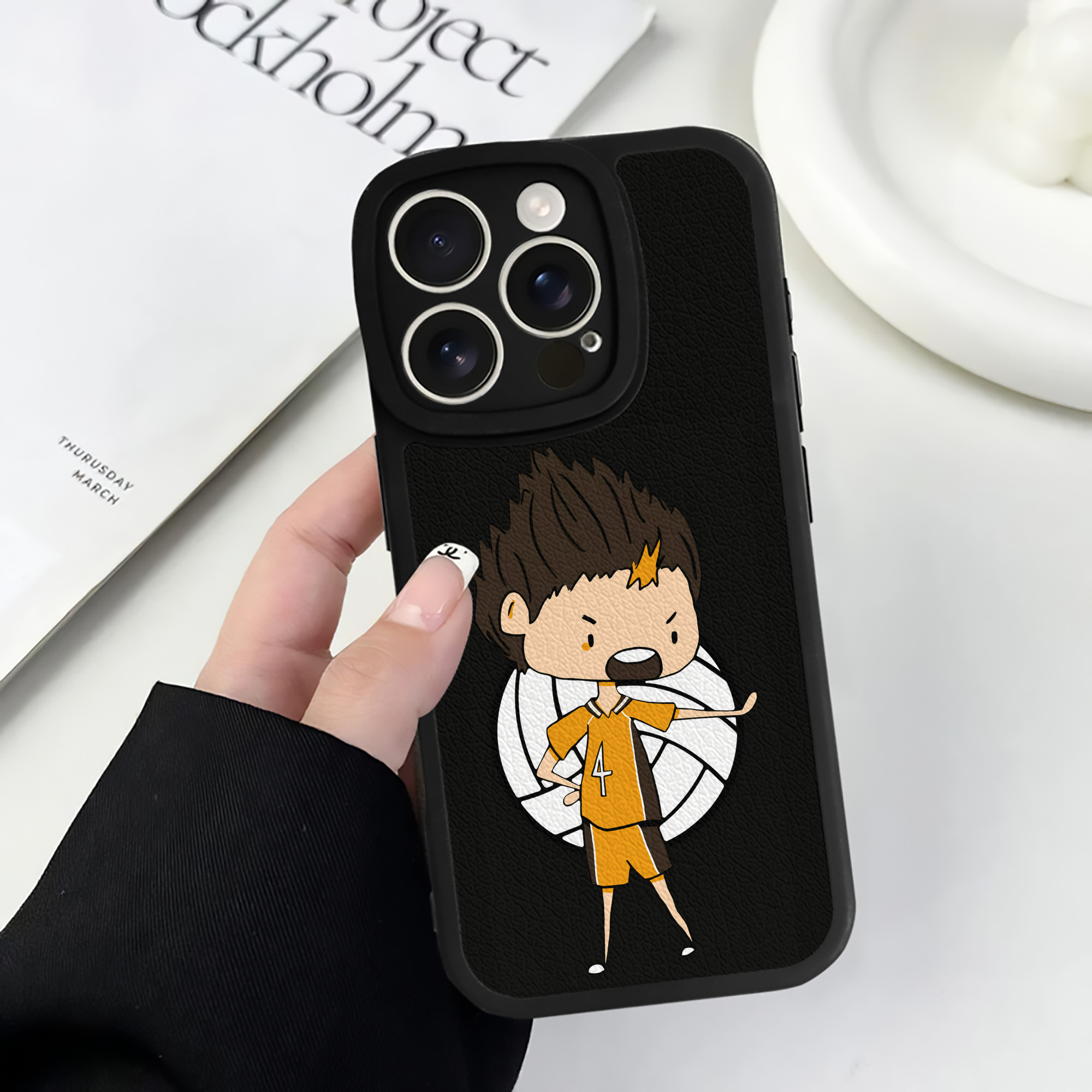 （画像用） ハイキュー!! Haikyu!! 【iPhone 16シリーズ対応】シリコンスマホケース（レザー調） 材質：シリコン